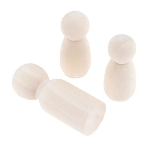 16 Pcs People Shapes, Male&Female Decorative Wooden Doll People, Unfinished Wooden Peg Doll Bodies,