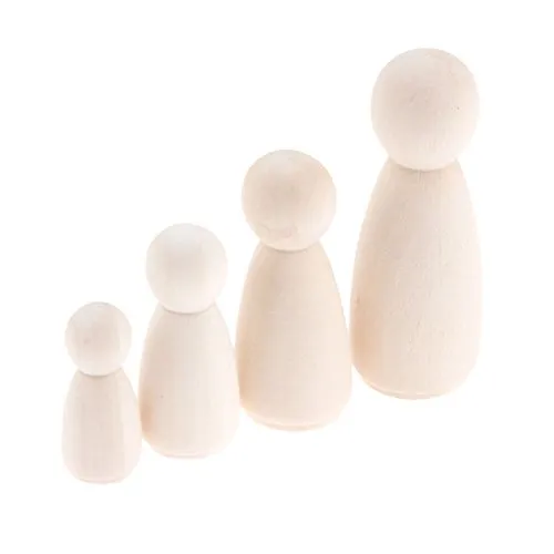 16 Pcs People Shapes, Male&Female Decorative Wooden Doll People, Unfinished Wooden Peg Doll Bodies,