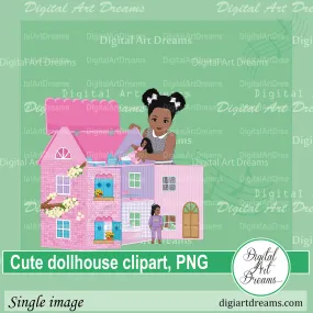 African American Dolls in a Dollhouse