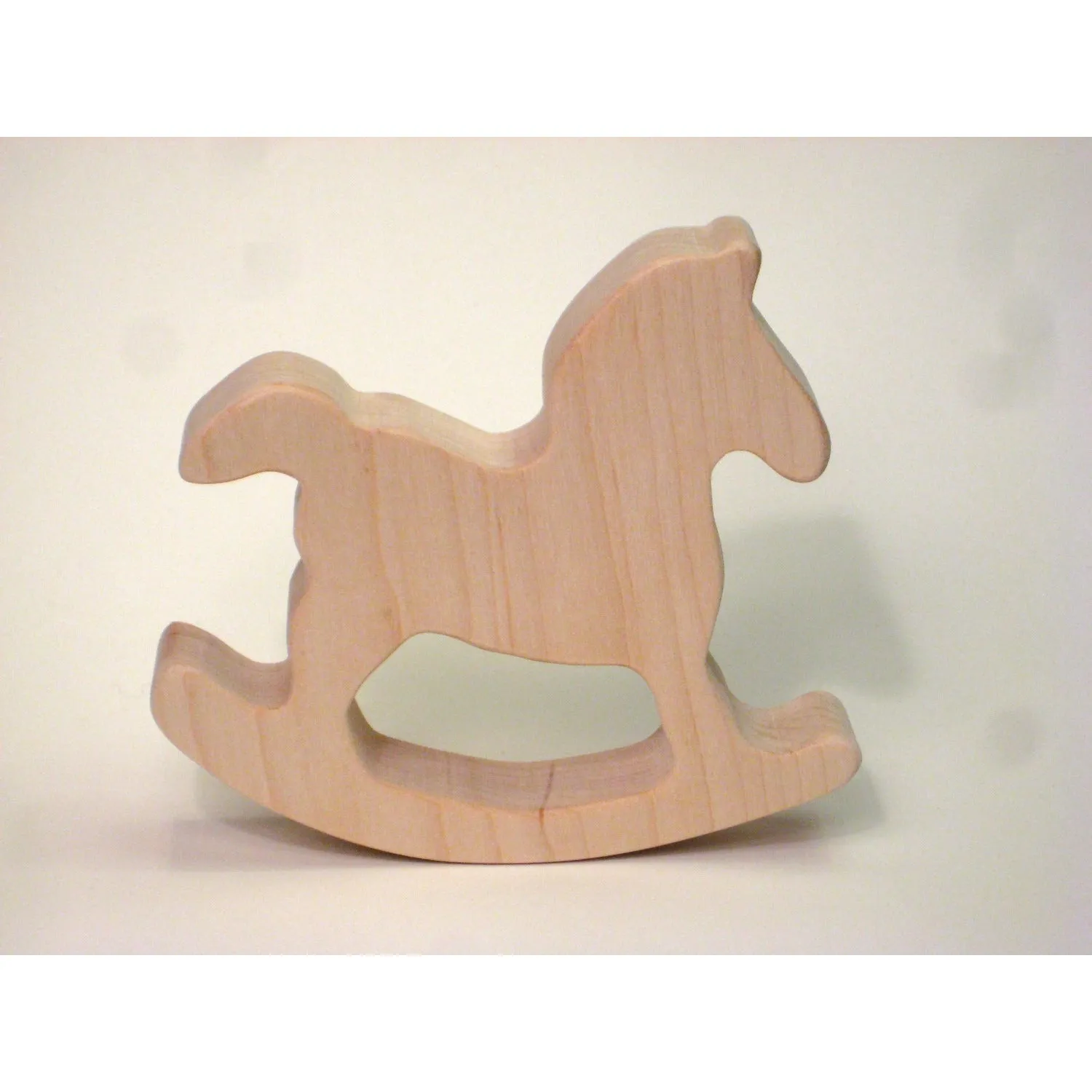 All Natural Wooden Teether - Baby Rocking Horse - Handmade Wooden Baby Toy