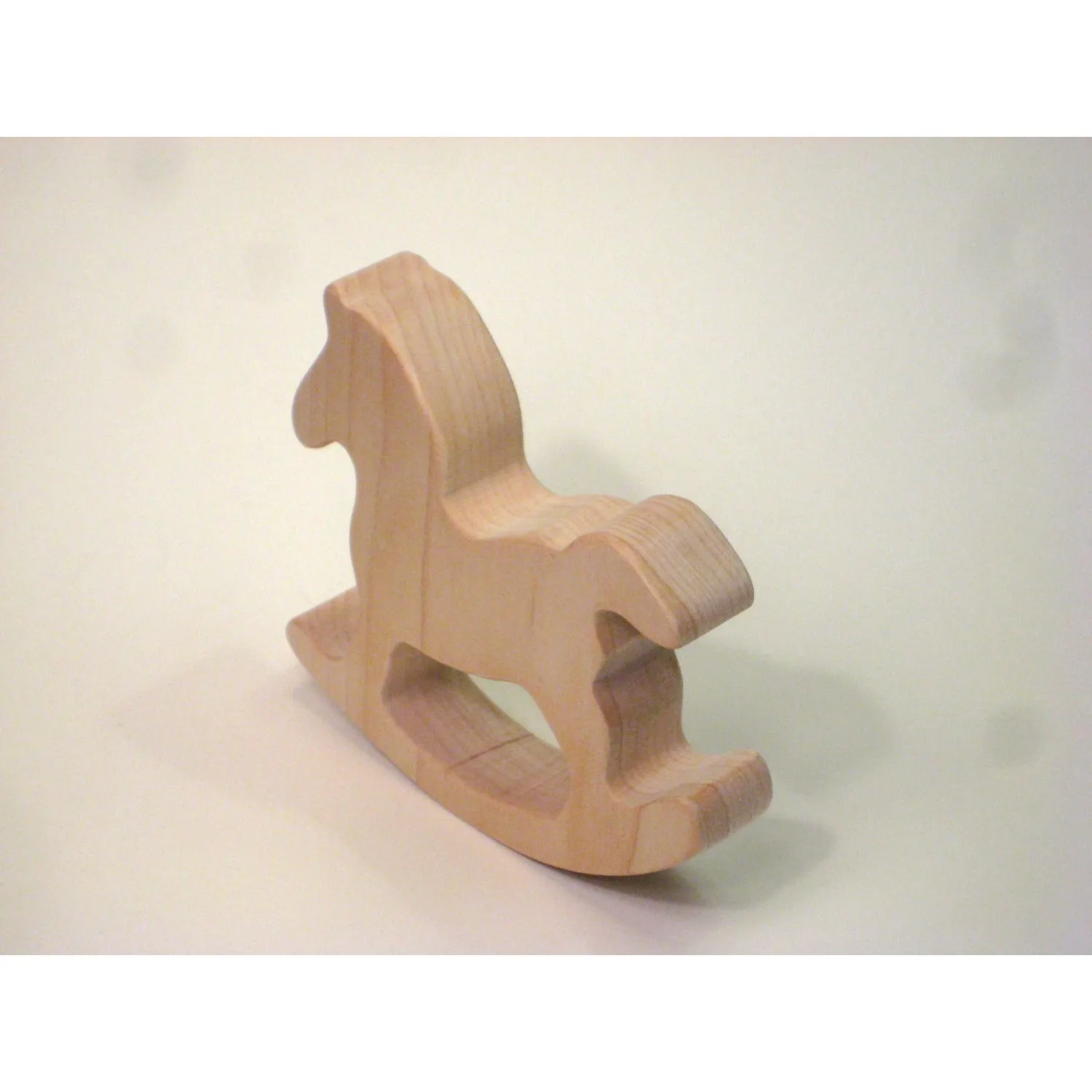 All Natural Wooden Teether - Baby Rocking Horse - Handmade Wooden Baby Toy