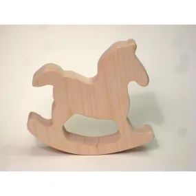 All Natural Wooden Teether - Baby Rocking Horse - Handmade Wooden Baby Toy