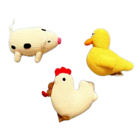 Baby Gift Set - On The Farm Knit Rattles