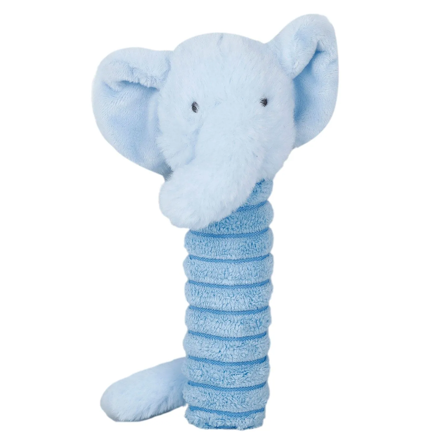 Baby Moo Elephant Squeaker And Rustle Paper Handheld Rattle Toy - Blue