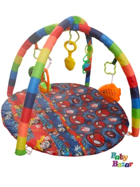 Baby Play Gym Mat With Rattles Bar Boys Girls Best Play Gym Activity(Blue)