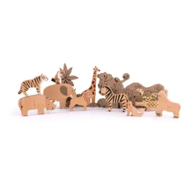 Bajo Wild Animals Wooden Figurines Set.