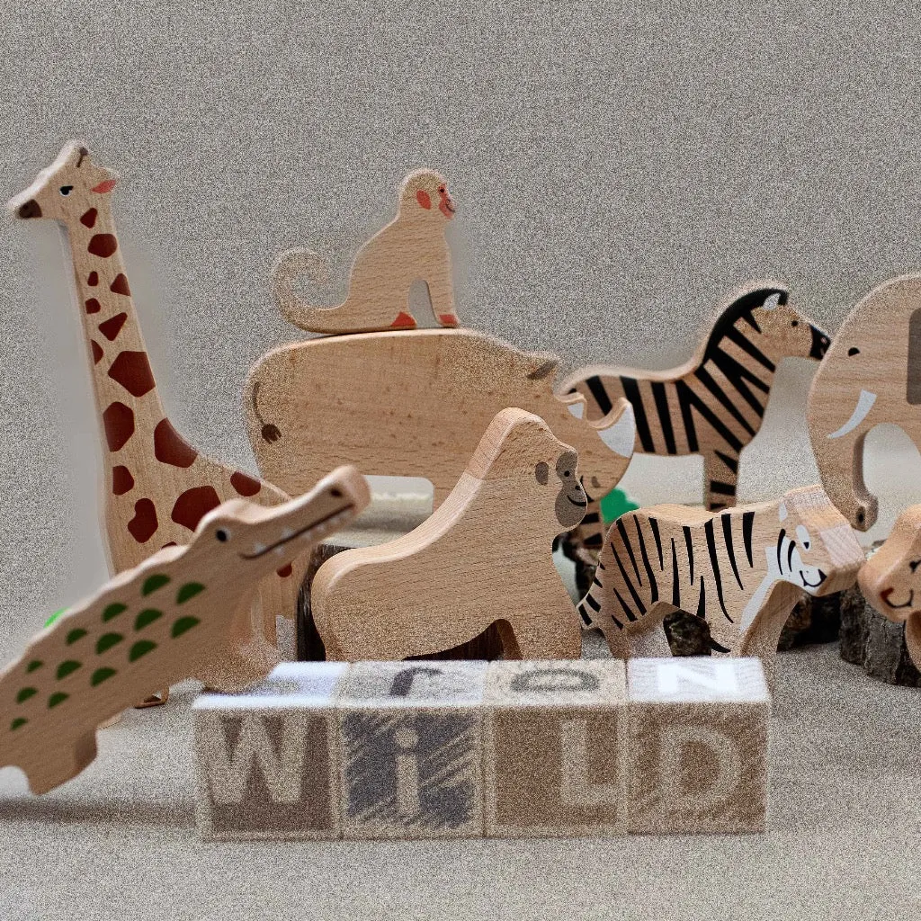 Bajo Wild Animals Wooden Figurines Set.