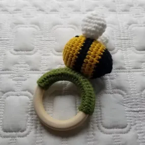 Bee - Baby Hand Crochet Rattle Toy