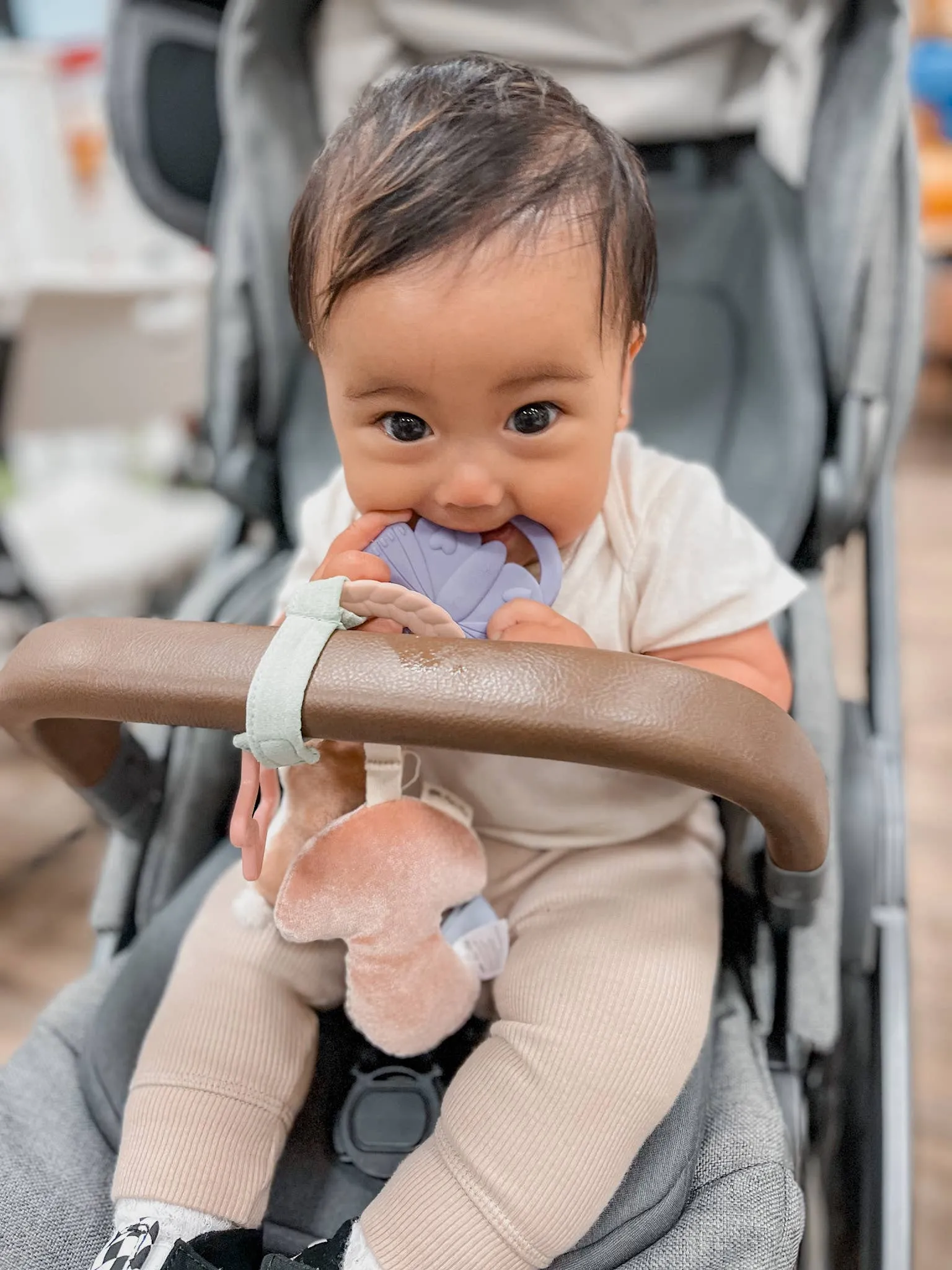 Bitzy Busy Ring™ Teething Activity Toy - Bunny