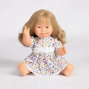 Blonde Baby Doll Girl with Down Syndrome - Long hair