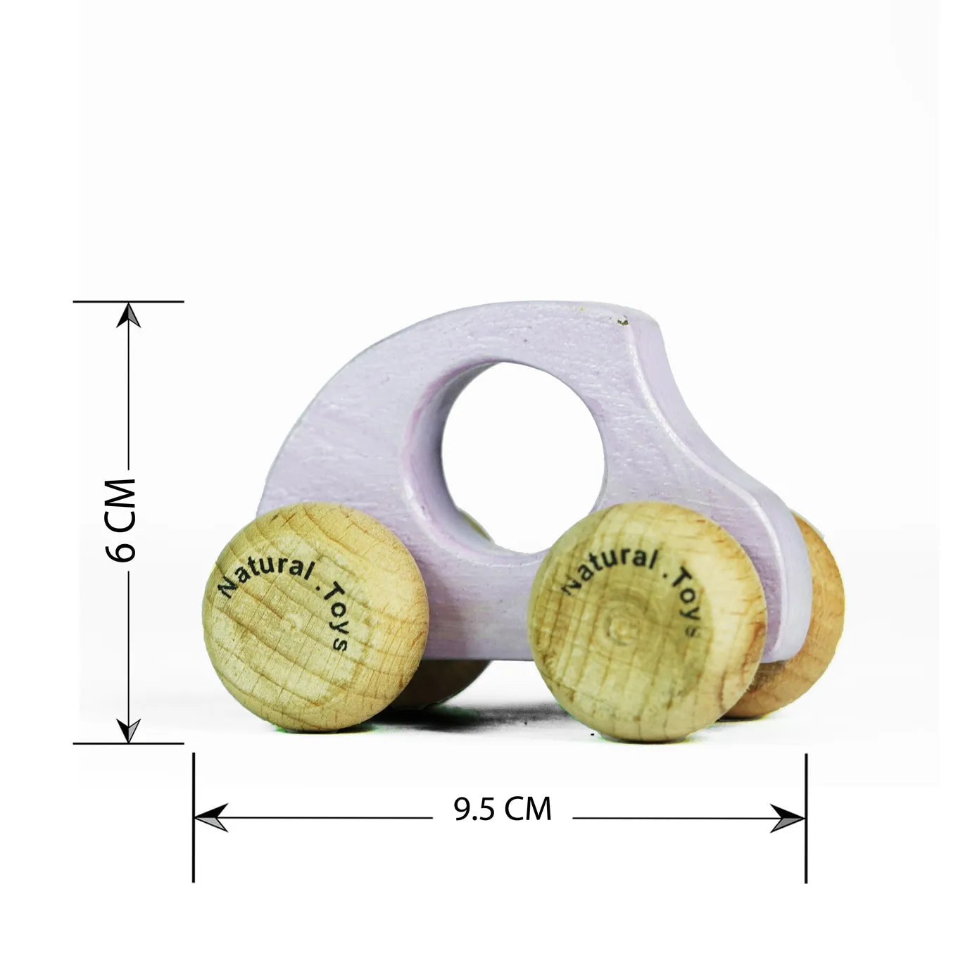 Buy Neem Wood Teether Combo (Dumbbell Rattler   Mouse Teether   Bird Teether   75mm Ring   Two Peg Dolls   Purple Toy Car) | Natural Toys