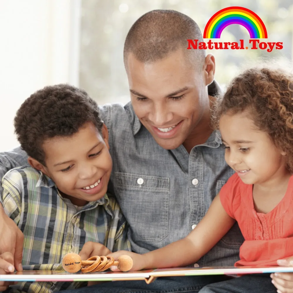 Buy Wooden Dumbbell Rattler Cum Teether Completely Natural Toy | Natural Toys