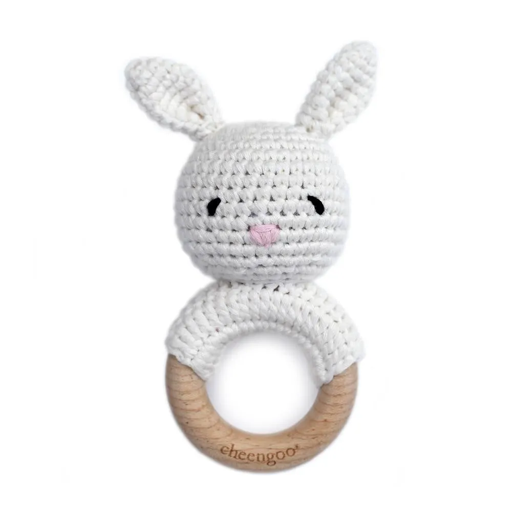 Cheengoo Teething Rattle - Snow Bunny