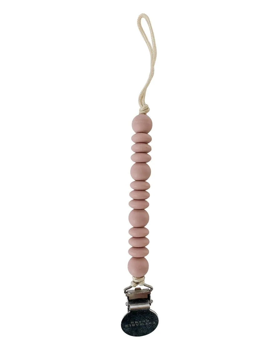 Chewable Charm Grace Pacifier Clip - Rose