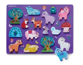 Crocodile Creek 16 Piece Wood Puzzle - Unicorn Garden