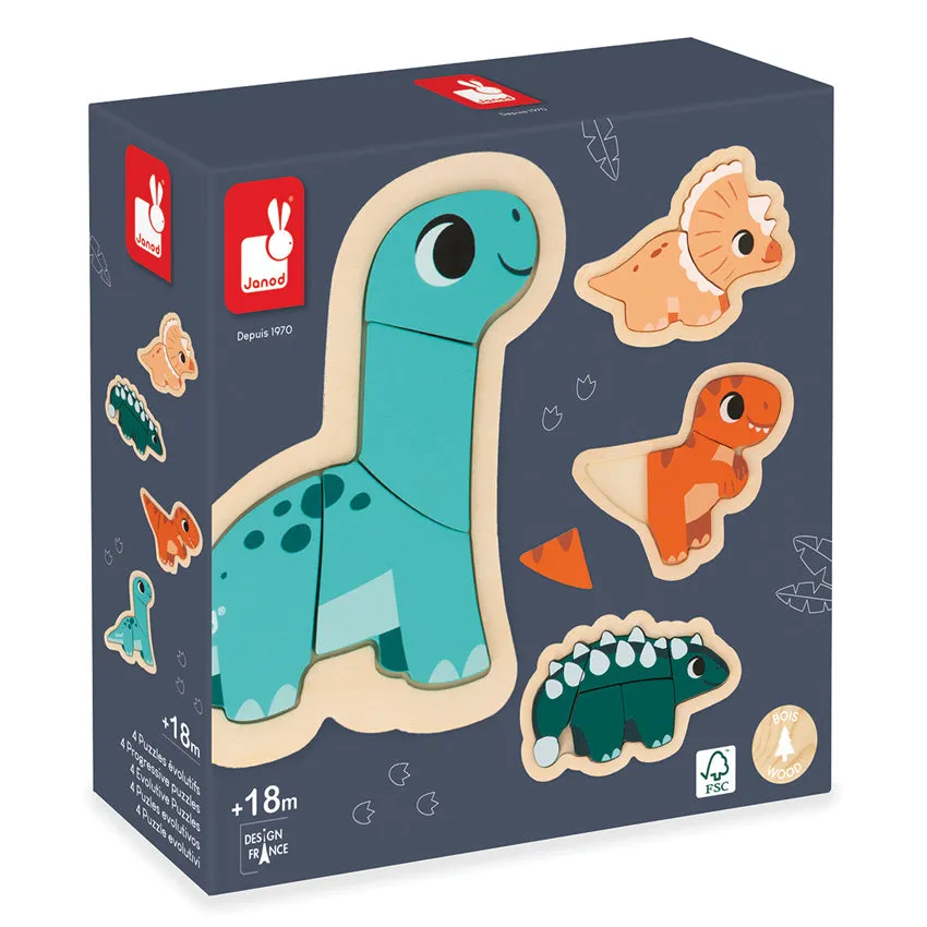 Dino Progressive Wood Puzzle