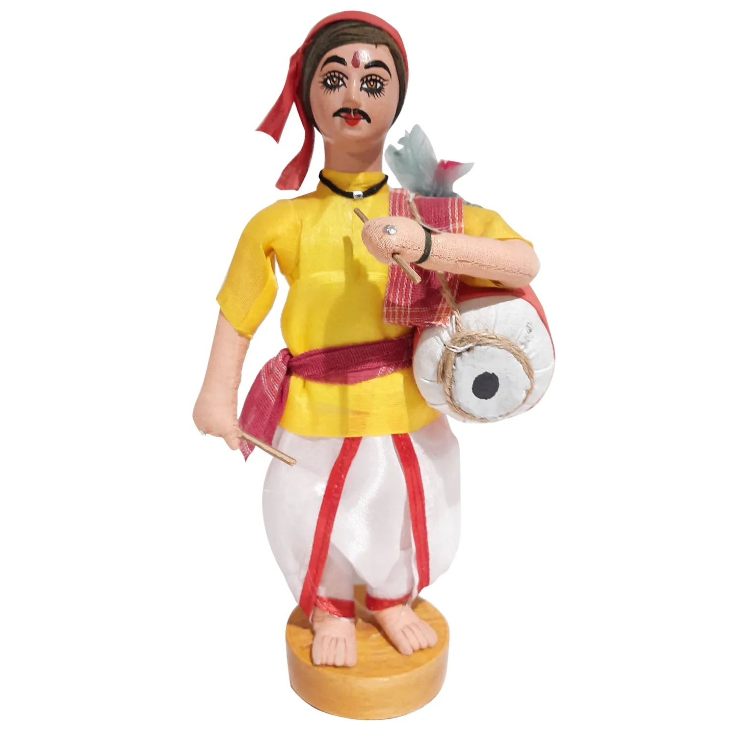 Doll Male Drummer Dhaki 9 in (Assorted Colours)