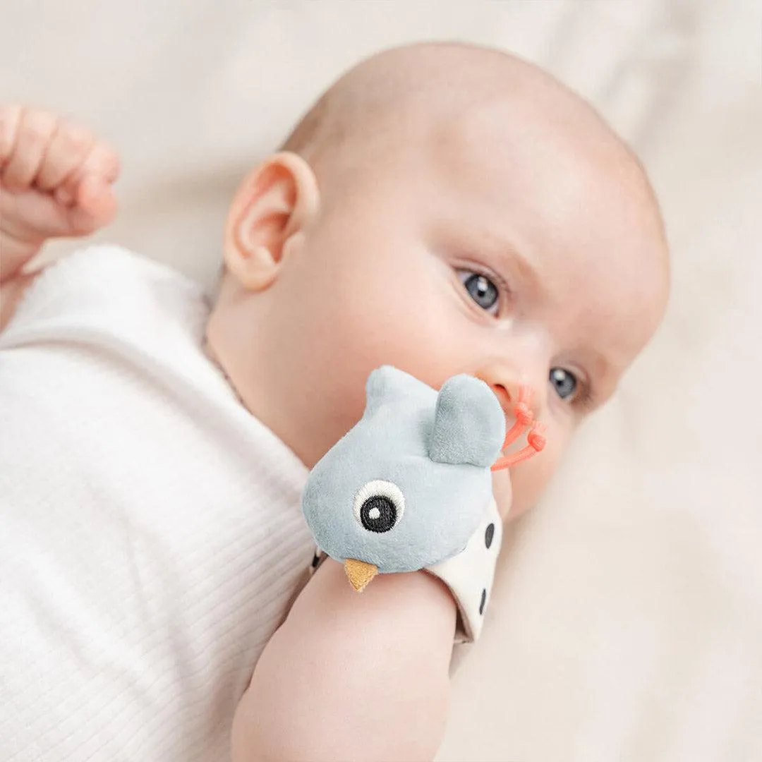 Done by Deer Wrist Rattle Set - 2 Pack - Blue - Happy Clouds