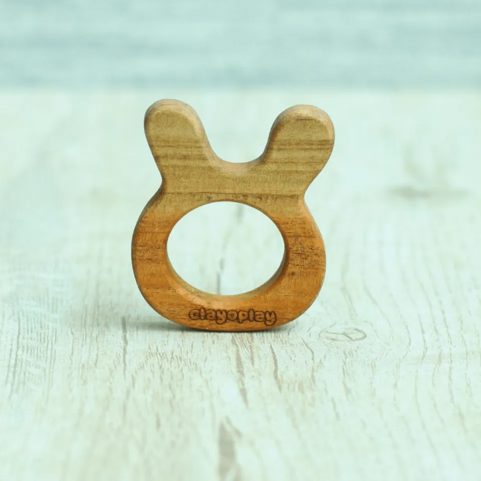 Earthytweens Neem Wood Teethers Set Of 2 (Bird Bunny)