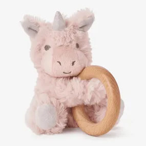 Elegant Baby Huggie Ring Rattle Plush - Unicorn