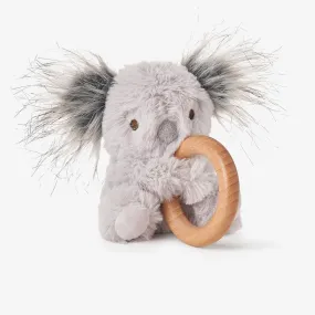 Elegant Baby Plush Koala Wooden Ring Rattle