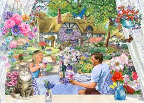 Enjoying the Garden - BIG 500 Piece Jigsaw Puzzle