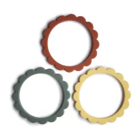 Flower Teething Bracelet 3-Pk Sunshine