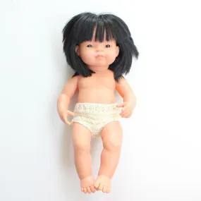 Hand Knitted Dolls Pants Large - Cream