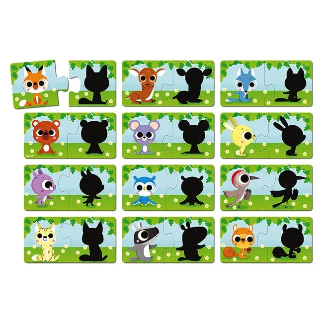 Janod Animals & Their Shadows Puzzle