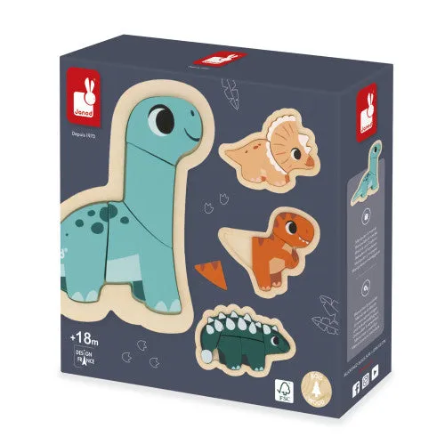 Janod DINO 4 PROGRESSIVE PUZZLES