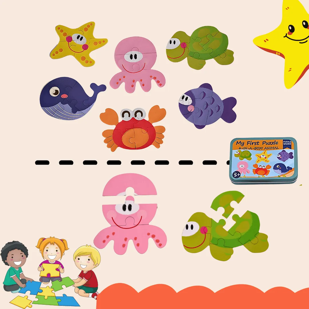 Jigsaw Puzzles for Kids – 6 in 1 Marine Animal Jigsaw Puzzle