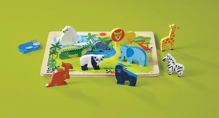 Let's Play 16 Piece Wood Puzzle - Zoo by Crocodile Creek