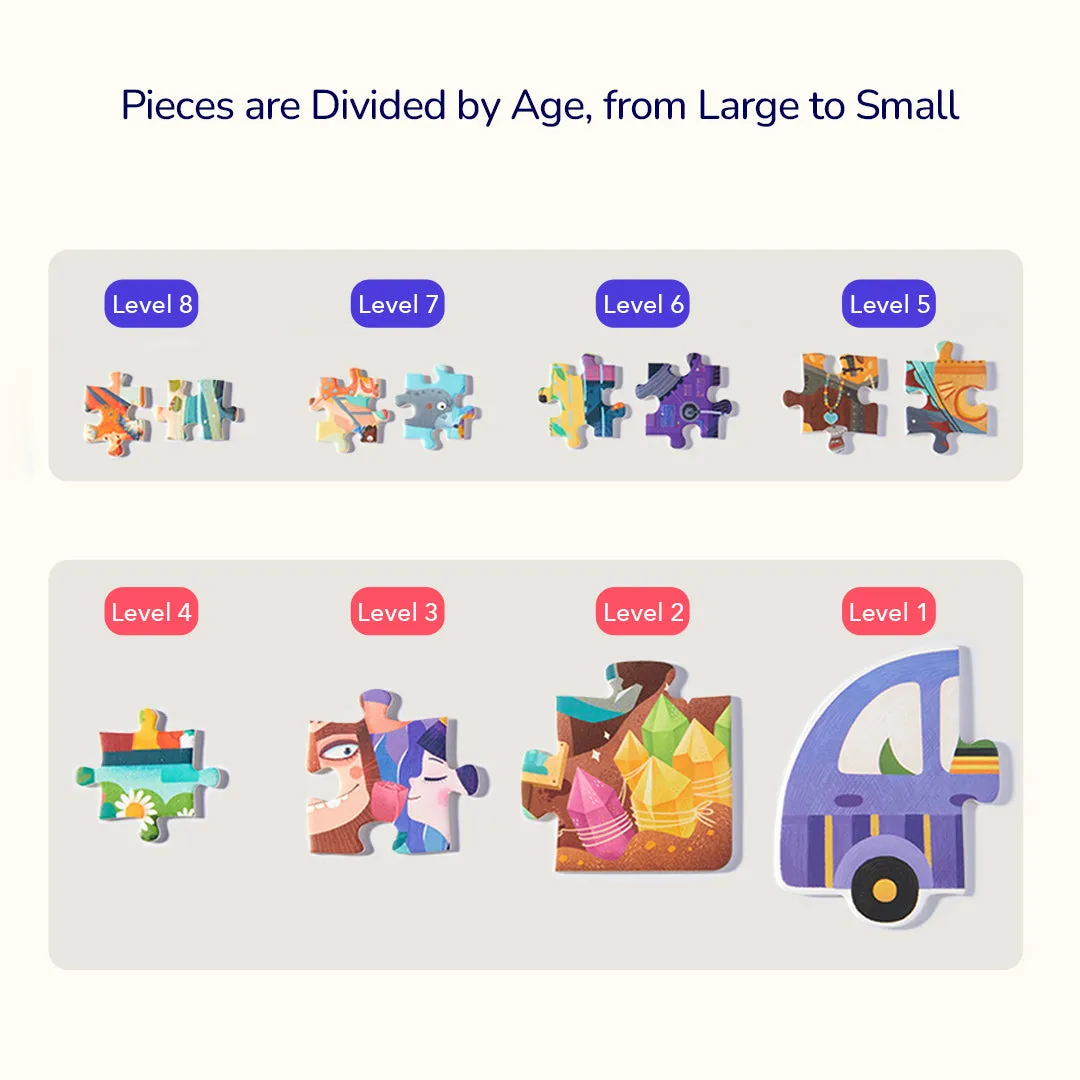 Level Up! Puzzles with Storage Bag - Level 4: Dinosaur's World 54P-88P