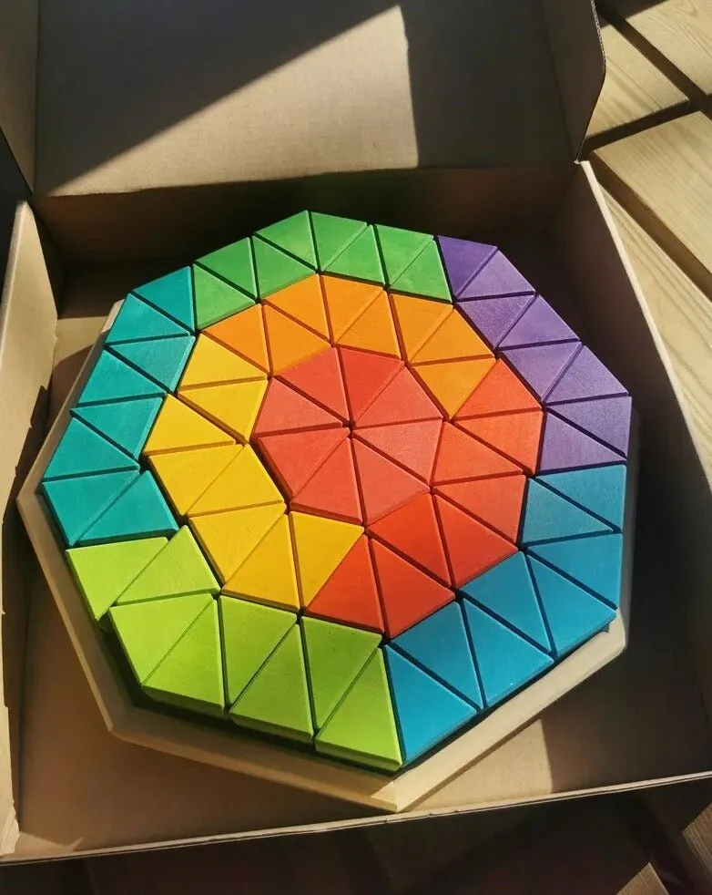 Montessori Wooden Triangle Building Blocks