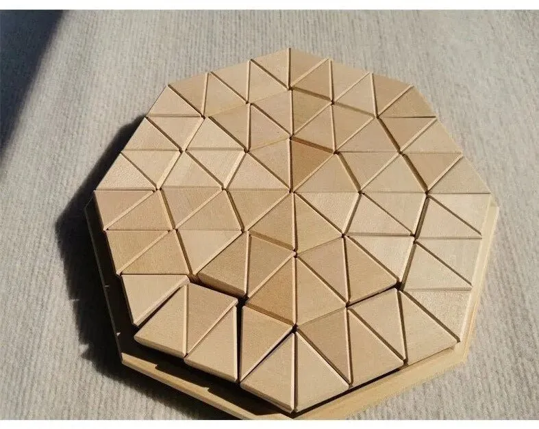 Montessori Wooden Triangle Building Blocks