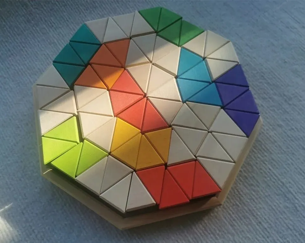 Montessori Wooden Triangle Building Blocks