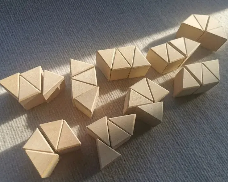 Montessori Wooden Triangle Building Blocks
