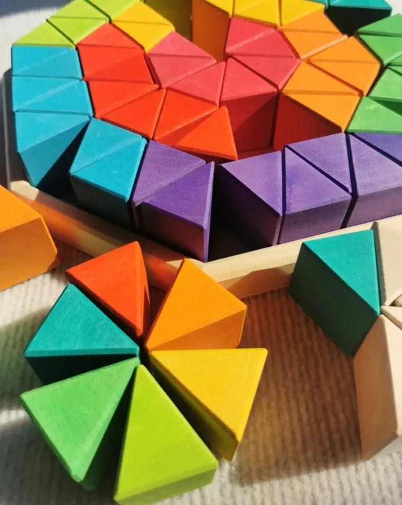 Montessori Wooden Triangle Building Blocks