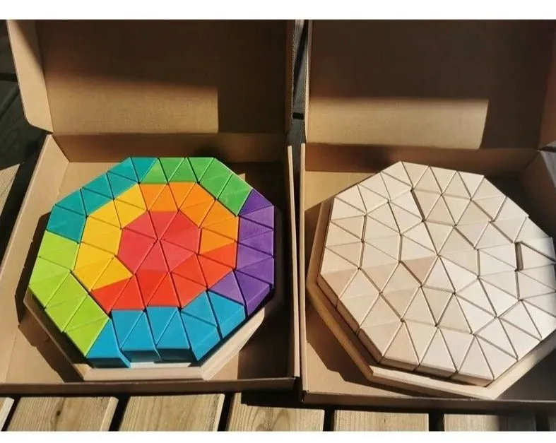 Montessori Wooden Triangle Building Blocks