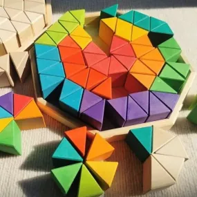 Montessori Wooden Triangle Building Blocks