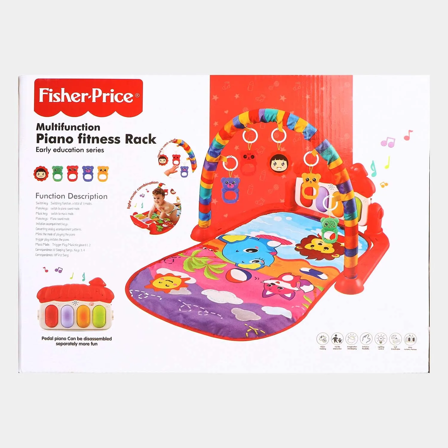 Multifunction Baby Piano Fitness Rack With Music