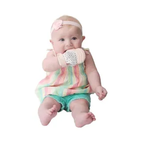 Munch Mitt Baby Teething Mitten & Sensory Toy Pink Hearts