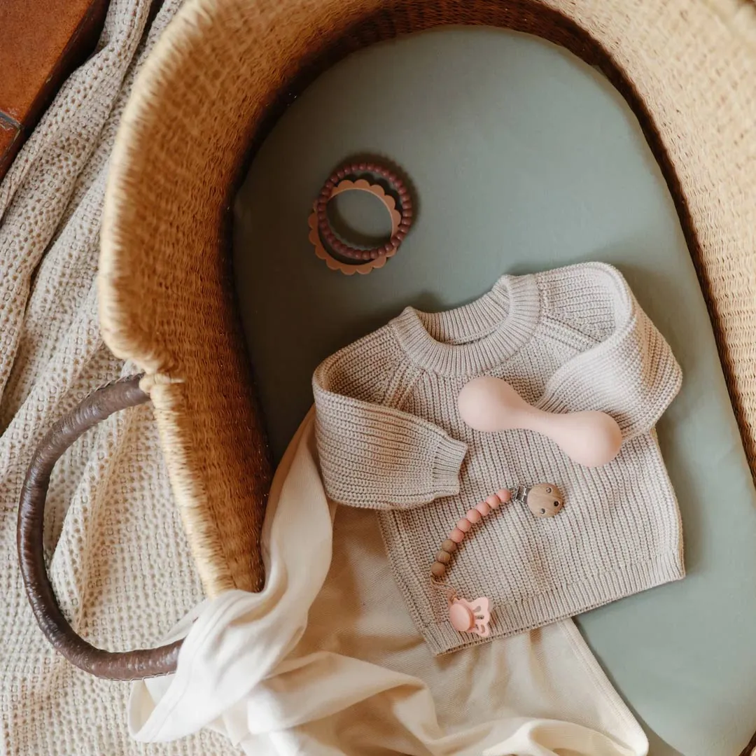 Mushie Pearl Teething Bracelet - Mellow/Terracotta/Periwinkle