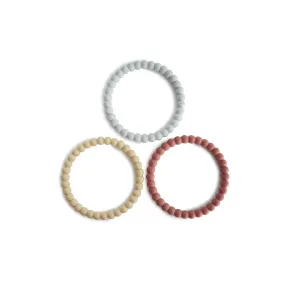 Mushie Pearl Teething Bracelet - Mellow/Terracotta/Periwinkle