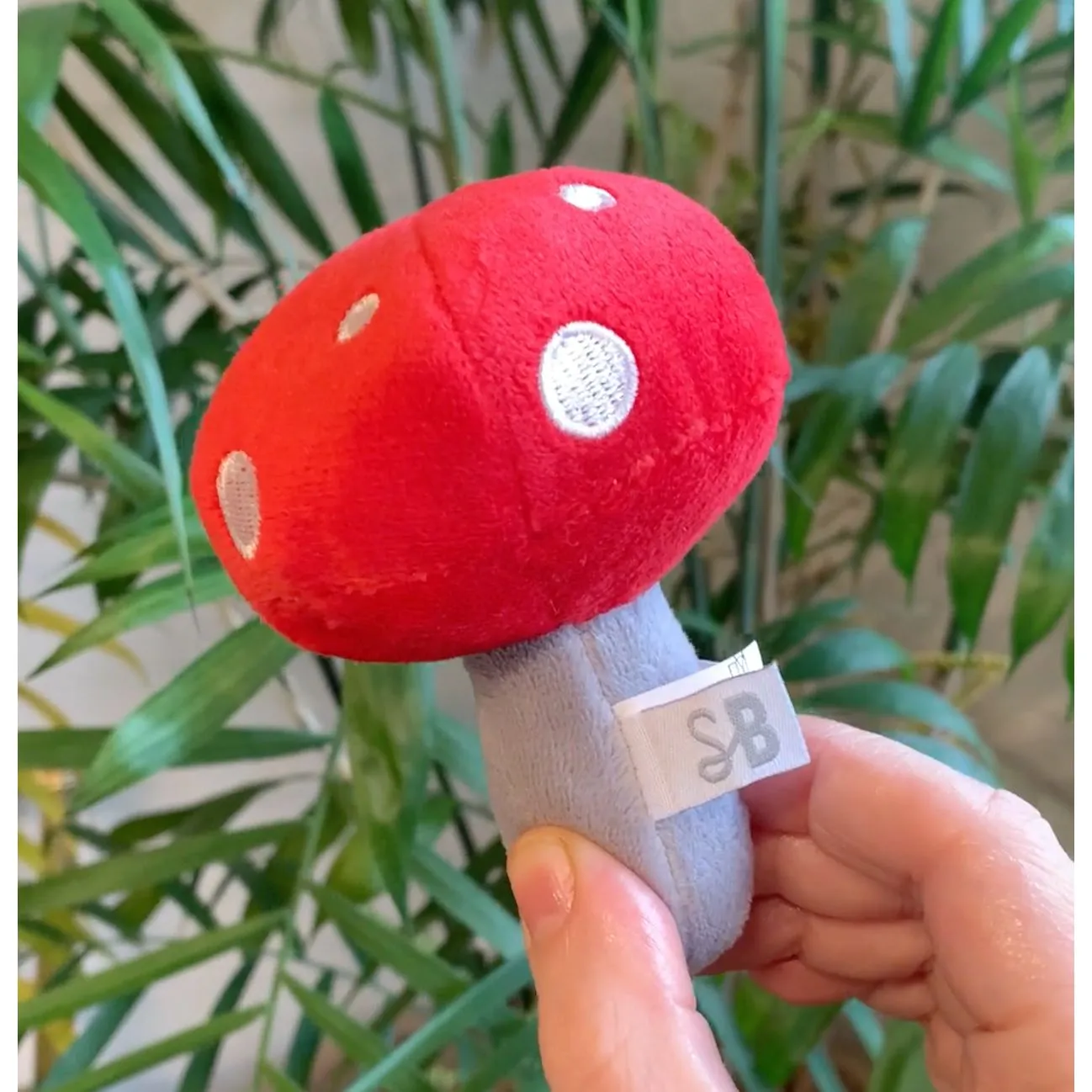 Mushroom Vegetable Rattle | Baby Toddlers Infants Plush Toy | 5.25" x 2.25"