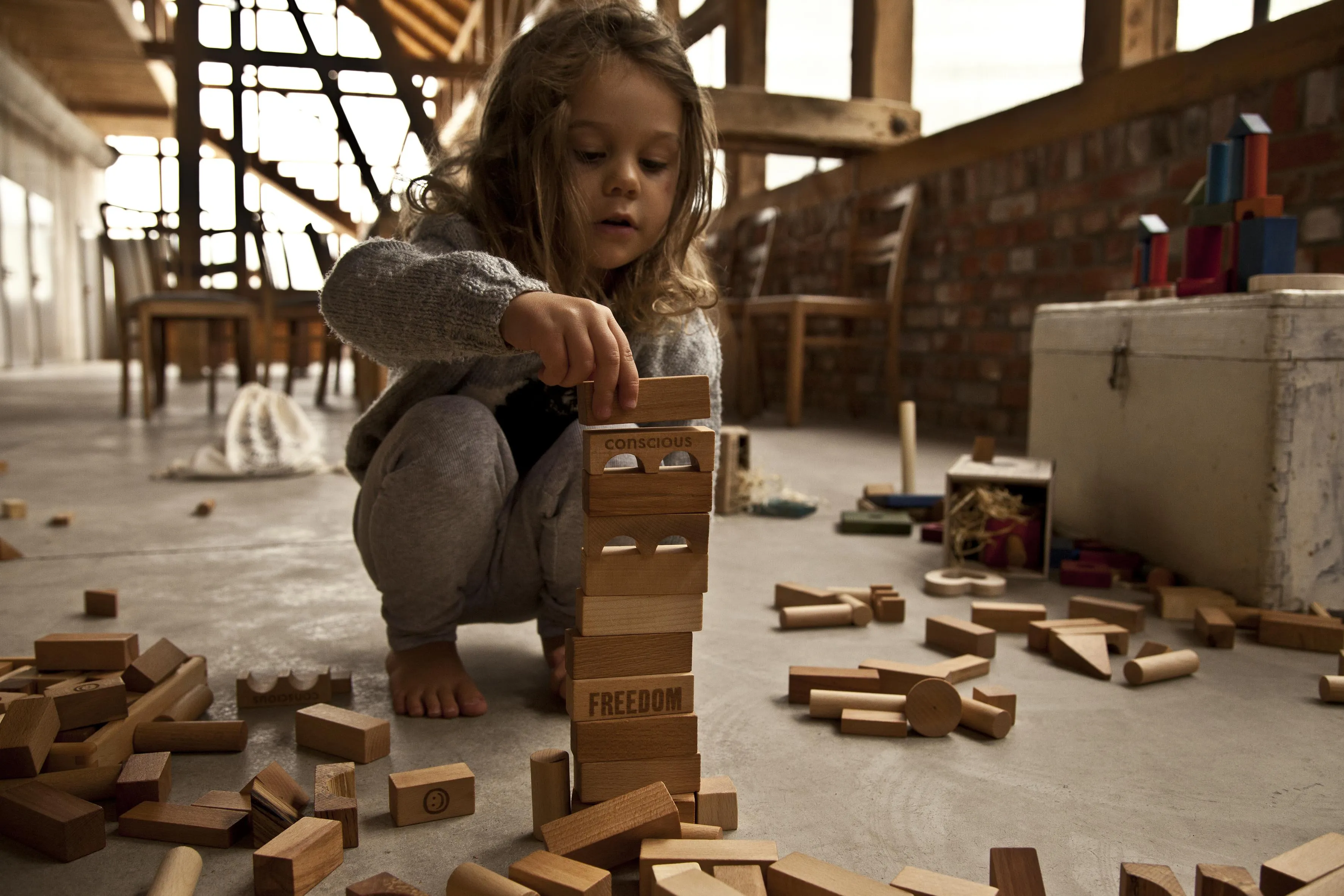 Natural Blocks in Tray - 54 pcs