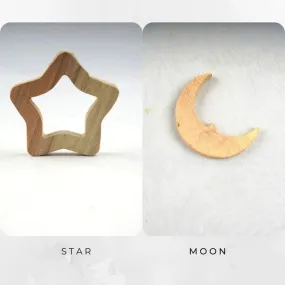 Neem Wood Teether - Star   Moon
