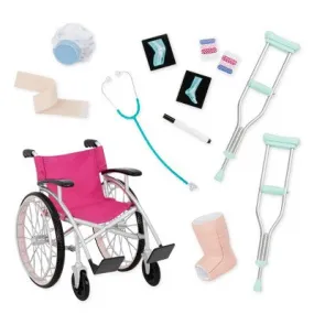 Our Generation Heals on Wheels - Wheelchair Accessory Set for 18"  Posable Dolls