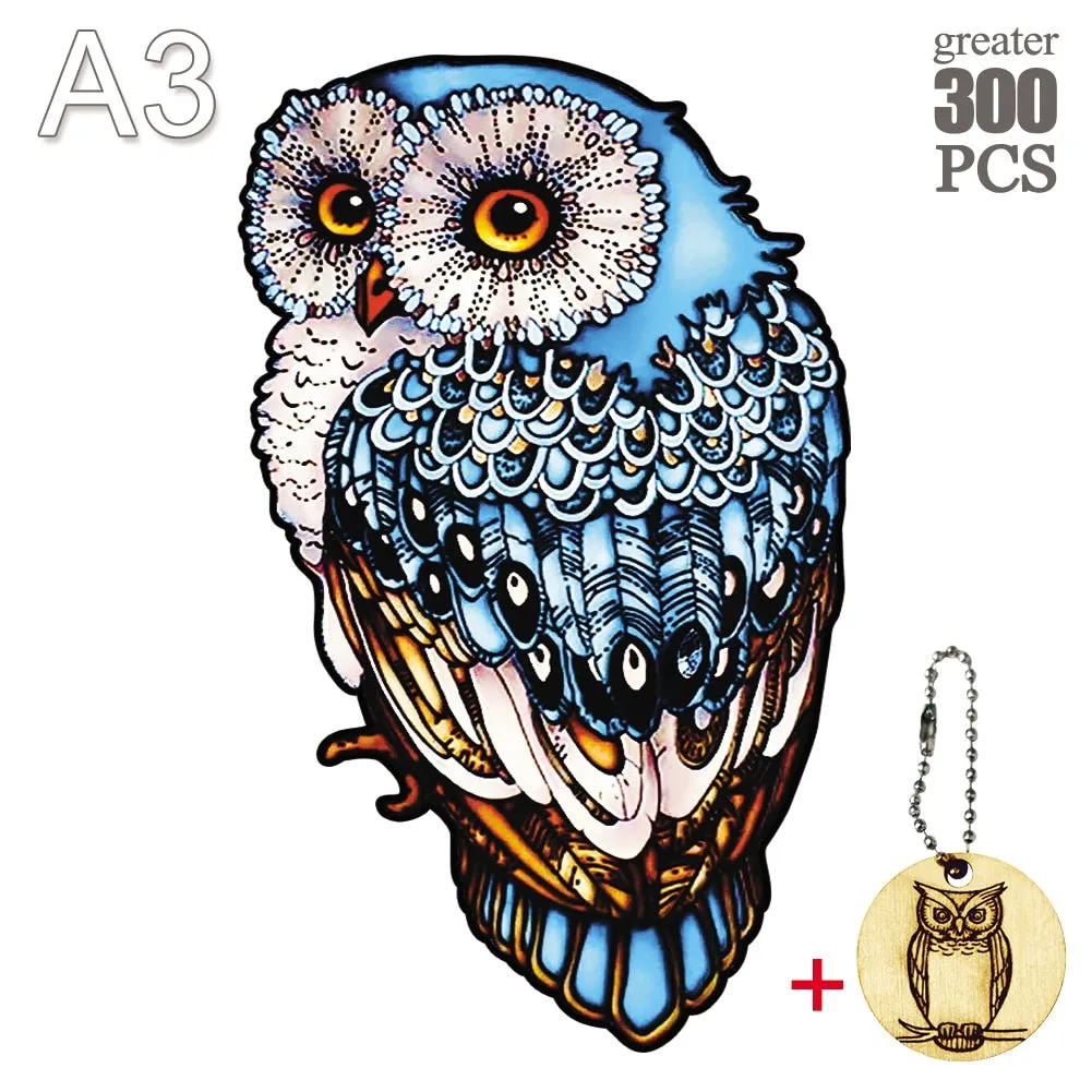 P Adults Animal Wooden Puzzle Peacock Owl