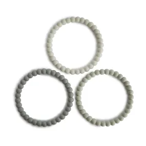 Pearl Teether Bracelet 3 pack- Green Tea/Cool Gray/Sea Salt